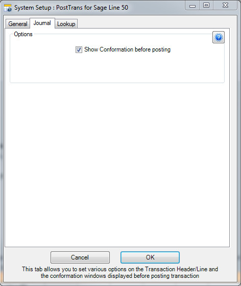 Switches in Setup window