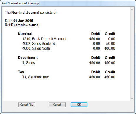 Confirmation window showing summary of transaction.