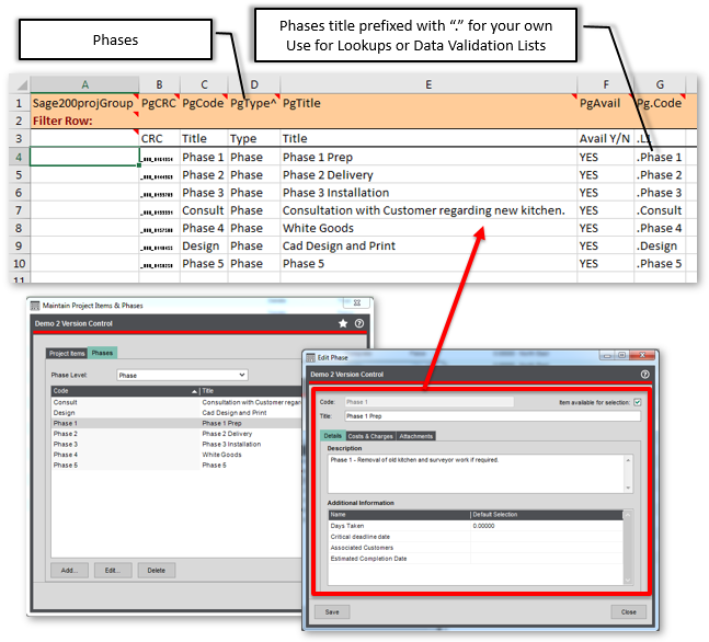 Extract/Import Sage 200 Project Items