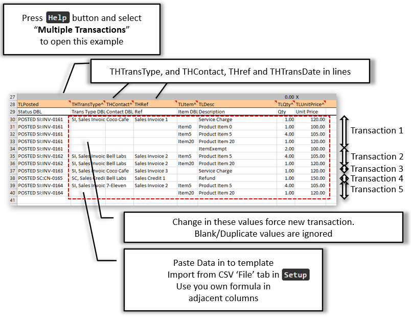 Multiple Transactions from file